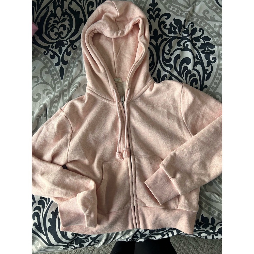 john galt cropped zip up hoodie